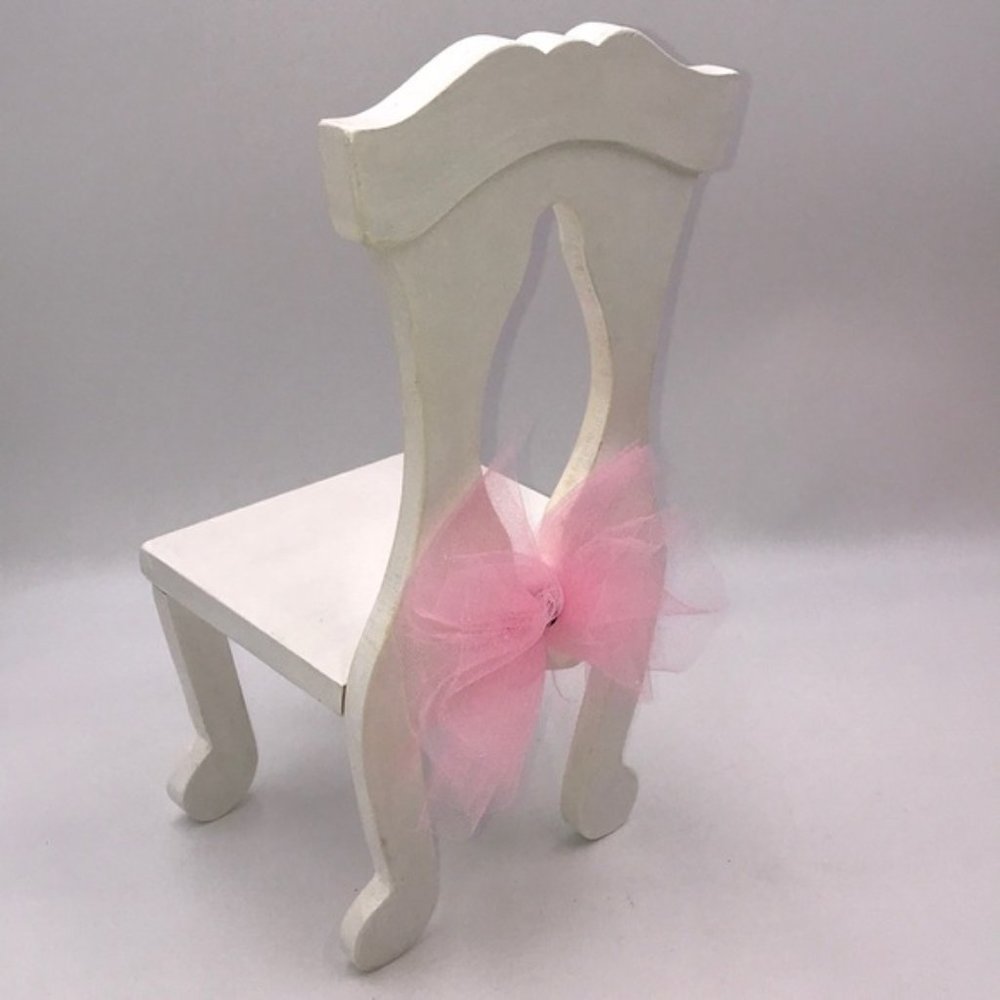 American Girl (SIZE not AG Brand) Furniture Handmade Ballerina Table & 2 Chairs - Picture 5 of 13